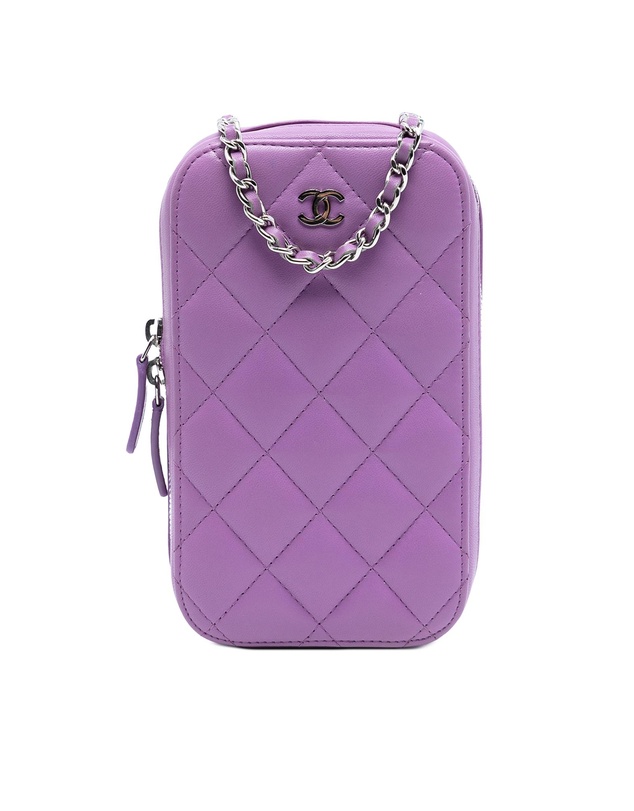 Pre-Loved by Azura Reborn - Pre-Loved CC Quilted Lambskin Zip Phone Case
