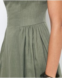 AERE - Gabriella Linen Midi Dress