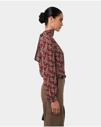 Forcast - Rema Floral Tie Blouse