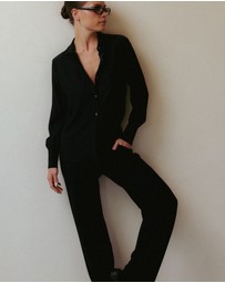 IDA+S - Goldie Silk Blouse With Elastic Sleeve Detail