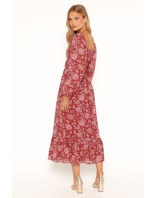 Petal & Pup - Aine Midi Dress - Red Floral