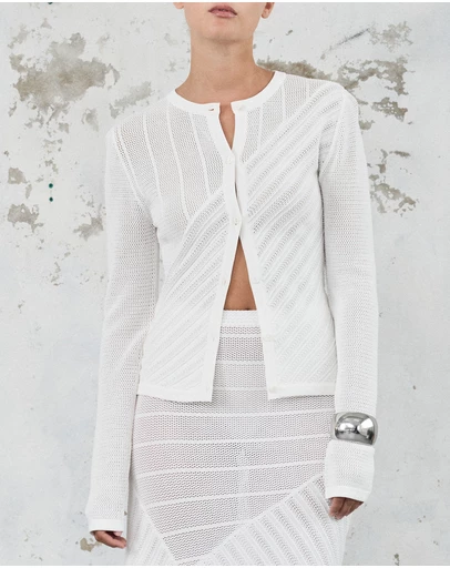 FRIEND of AUDREY - The Fine Crochet Knit Cardigan