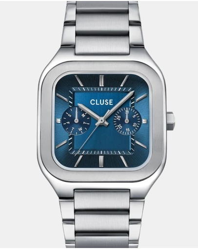 Cluse - CLUSE Quadrus Multi, Steel, Blue, Silver Colour