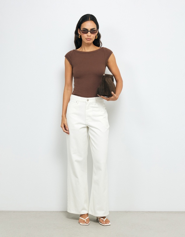 AERE - High Rise Straight Leg Jeans