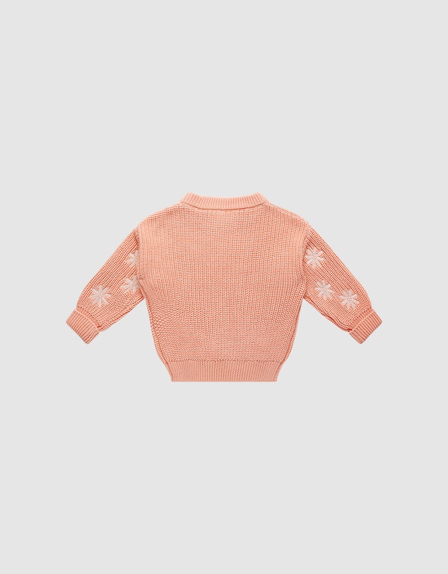 Kynd Baby - Embroidered Knit Jumper in Pearl