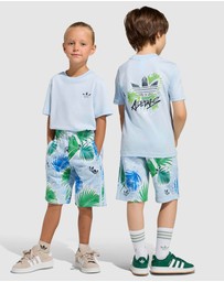 adidas Originals - Allover Print Regular Shorts and Tee Set - Kids-Teens