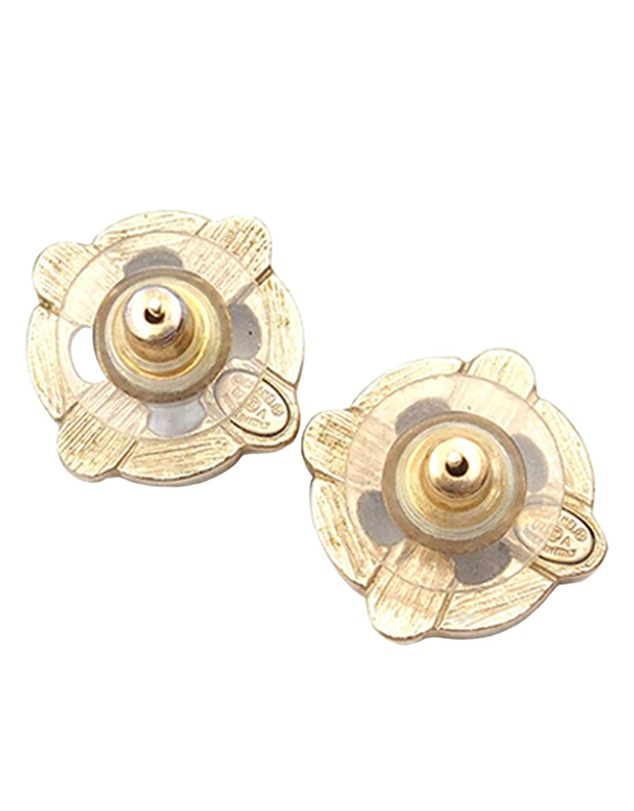 Pre-Loved by Azura Reborn - Pre-Loved Gold Plated Enamel Maltese Cross and Faux Pearl Push Back Earrings