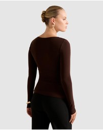 Forever New - Monica Ruched Boat Neck Top