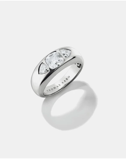 THOMAS SABO - THOMAS SABO Ring with with faceted White Zirconia Stones Silver