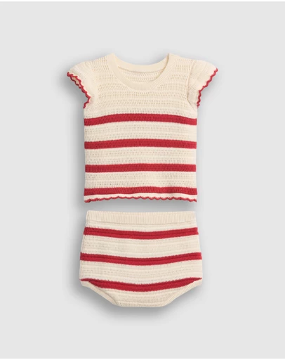GAP - Ruffle Sleeve Crochet Tank Set - Babies