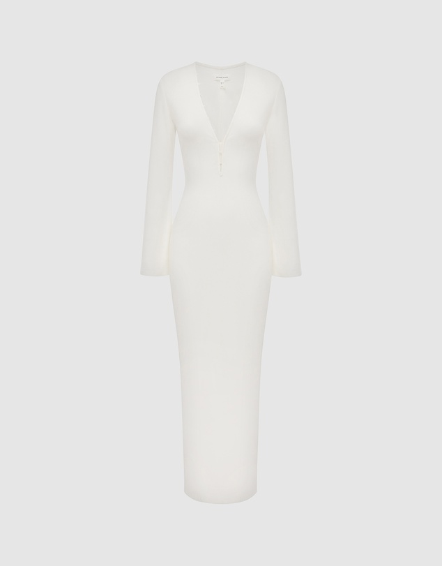 Shona Joy - Aby Plunged LS Maxi Dress