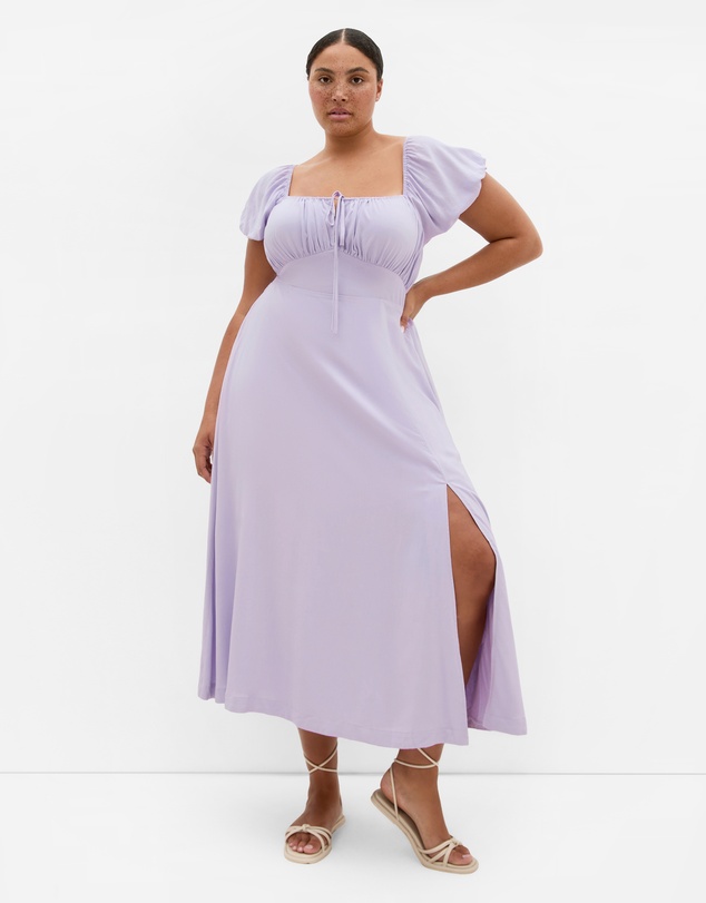 City Chic - Plus size Abbie Short Sleeve Maxi Dress - lilac