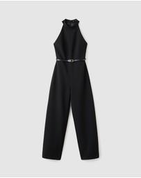 M.N.G - Halter-Neck Jumpsuit With Belt
