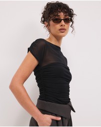 Calli - Aria Draped Mesh Top