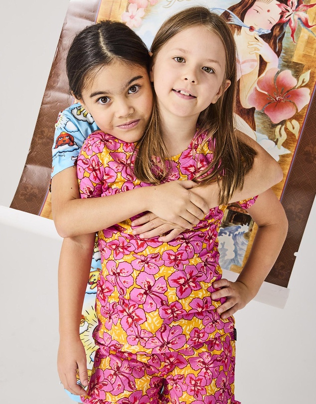 Kip&Co - KipCo x Mambo Funshine Coast Babies Organic Cotton Short Sleeve Tee Frill Short Pyjama Set - Babies-Teens