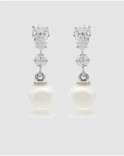 Georgini - Georgini Chic Noel Freshwater Pearl Pyrmont Earrings Silver