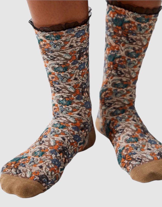 High Heel Jungle - Wintergarden Frill Socks Chestnut