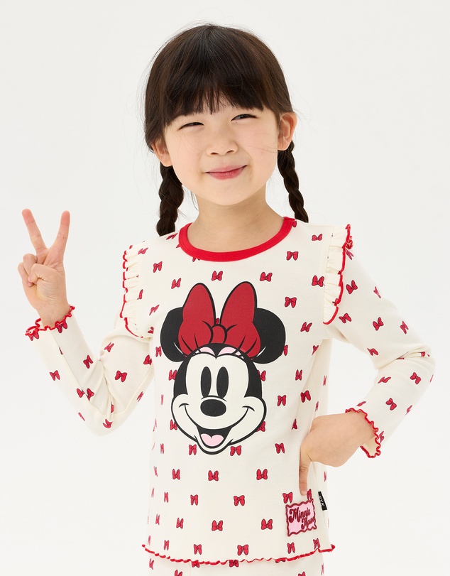 Rock Your Kid - Minnie Mouse Minnie Bow Long Sleeve Rib PJ Set