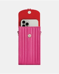Wolf - Wolf Mimi Phone Case with Wristlet & Lanyard Pink