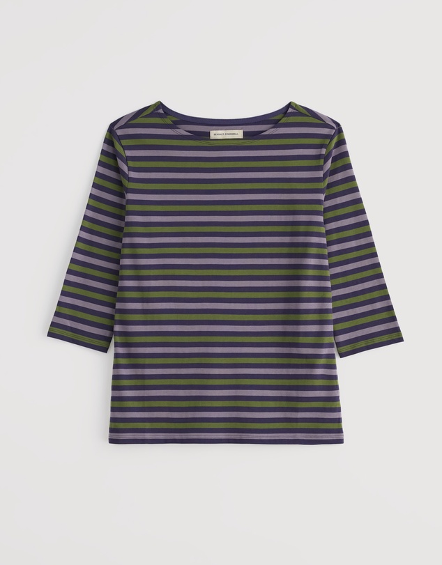Seasalt - Seasalt Cornwall Purple Sailor 3/4 Sleeve Top Jersey
