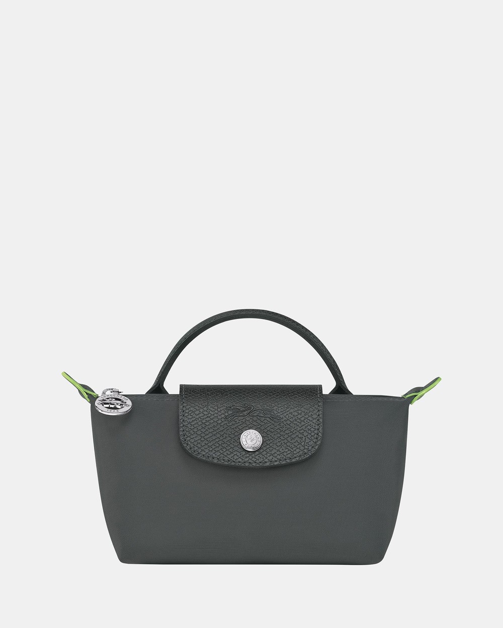 Longchamp - Le Pliage Green Pouch With Handle - Handbags (Graphite) Le Pliage Green Pouch With Handle