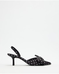 Atmos&Here - Jules Bow Sling Back Kitten Heels