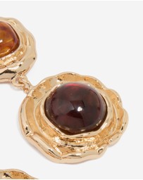 Lovisa - Gold Stone Trio Molten Drop Earrings