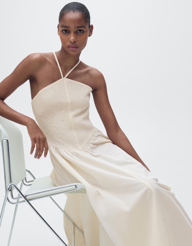 M.N.G - Fede Combined Halter-Neck Dress