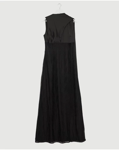 Revibe - Repaired CHANCERY Nia Self Scarf Satin and Lace Maxi Dress - AU 12