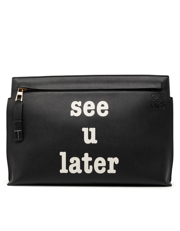 Pre-Loved by Azura Reborn - Pre-Loved Calfskin Anagram See U Later T Pouch