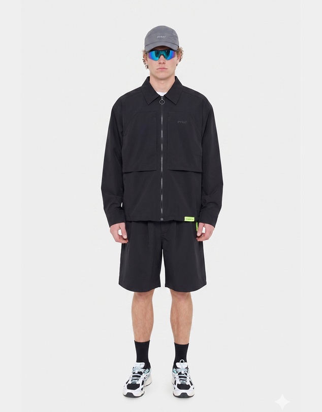 PYRA - Nero Nylon Overshirt