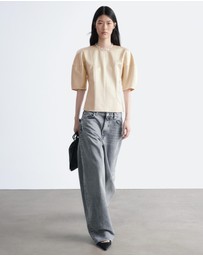 & Other Stories - Satin Puff-Sleeve Top