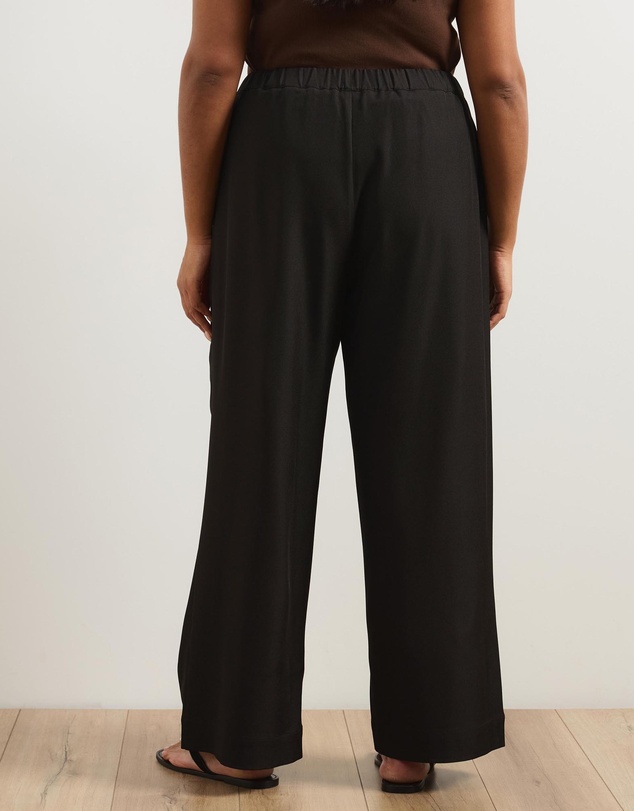 Atmos&Here Curvy - Wide Leg Pants With Elasticated Waistband