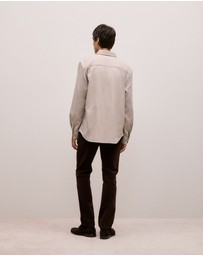 Trenery - Brushed Herringbone Overshirt in Putty