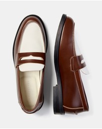 Duke + Dexter - Wilde Chestnut + White Penny Loafer - Men's