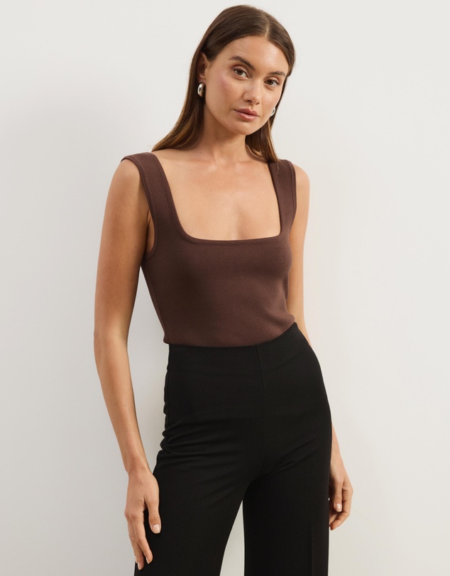 Atmos&Here - Gia Square Neck Knit Top