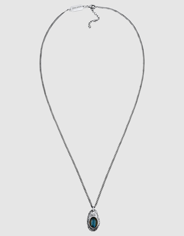 Kuzzoi - ICONIC EXCLUSIVE - Labradorite Pendant Necklace in 925 Sterling Silver
