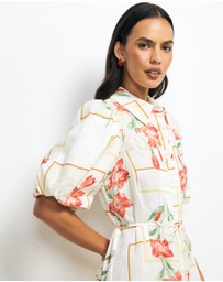 AERE - Asha Linen Midi Shirt Dress