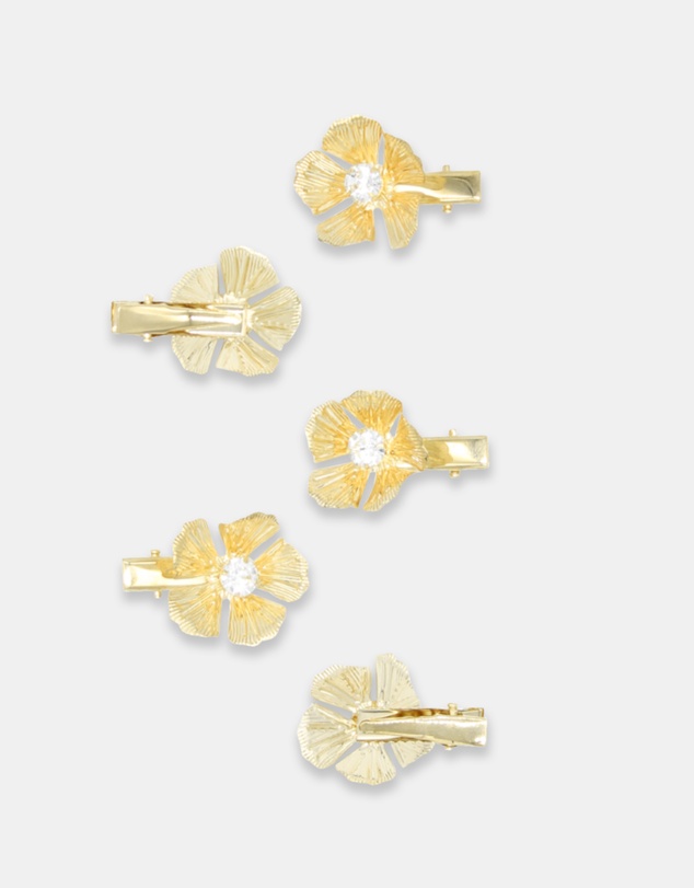 Morgan & Taylor - Floret Hair Clip Set in Gold