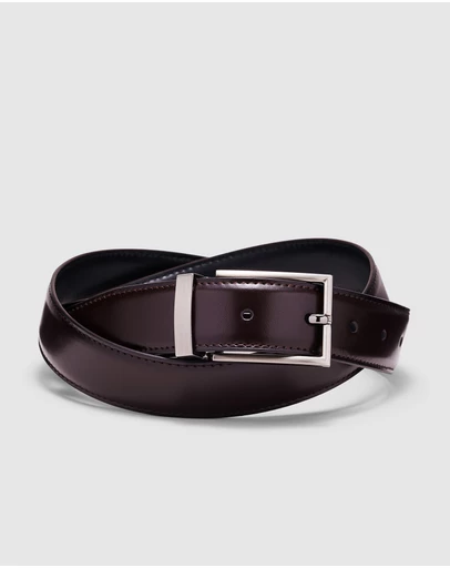 Politix - Reversible Black/brown Leather Belt