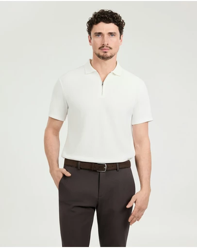 Tarocash - Javier Textured Zip Polo