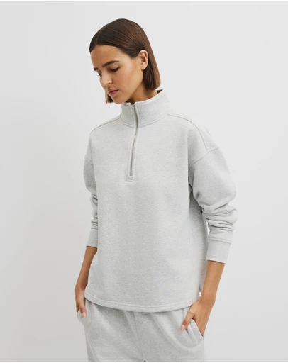 Country Road - Australian Good Earth Cotton Zip Neck Sweat