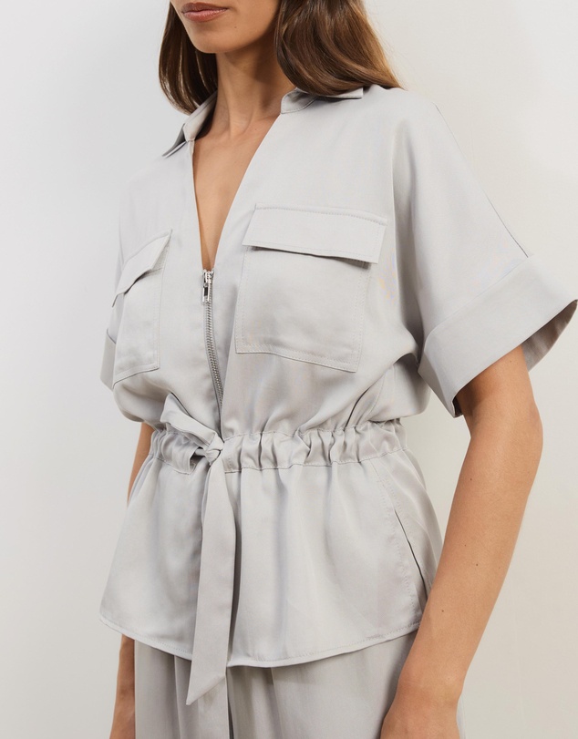 Atmos&Here - Viola Shirt With Adjustable Drawstring At Waist