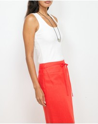 AERE - Alba Linen Midi Skirt