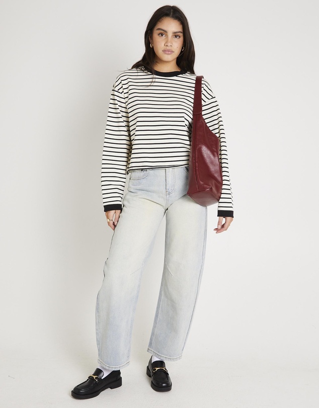 Subtitled - Long Sleeve Stripe Top