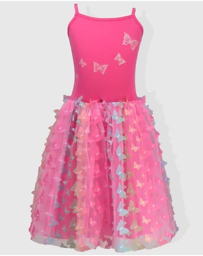 Pink Poppy - Rainbow Butterfly Dress
