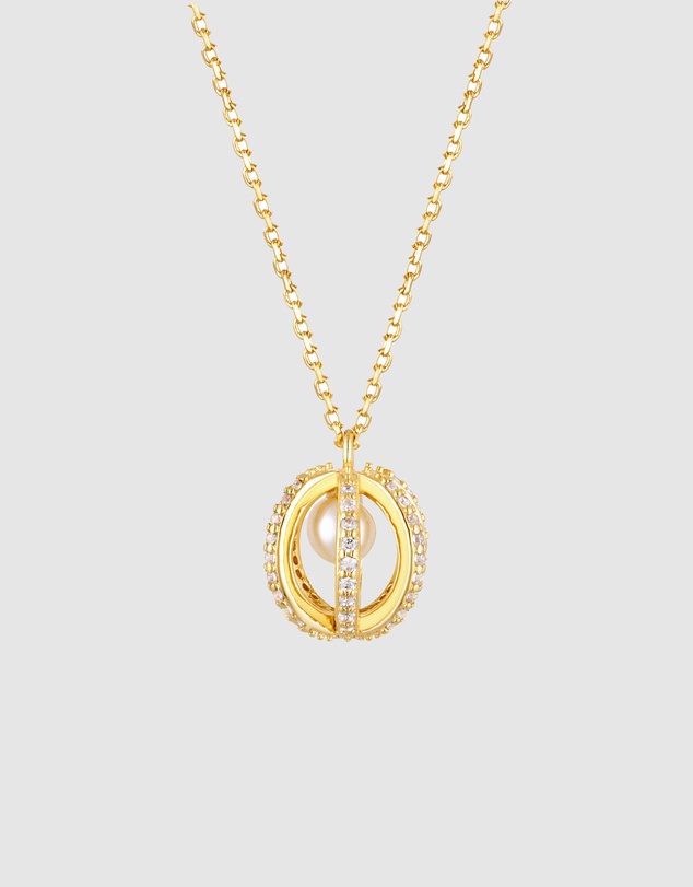 Georgini - Majesty Freshwater Pearl And Cubic Zirconia Pendant Gold