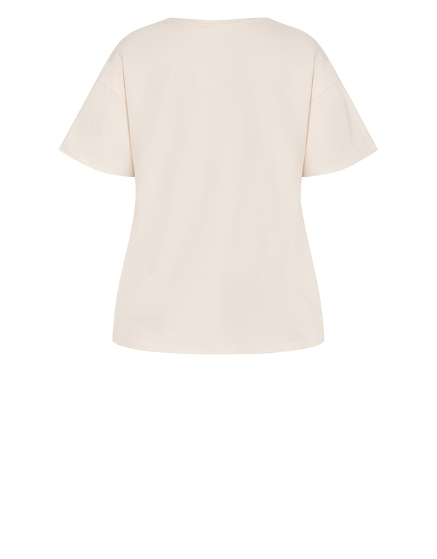 City Chic - Plus size Oversized LA Leopard Print Tee - cream