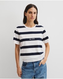 Country Road - Australian Cotton Stripe Heritage Embroidered T-shirt