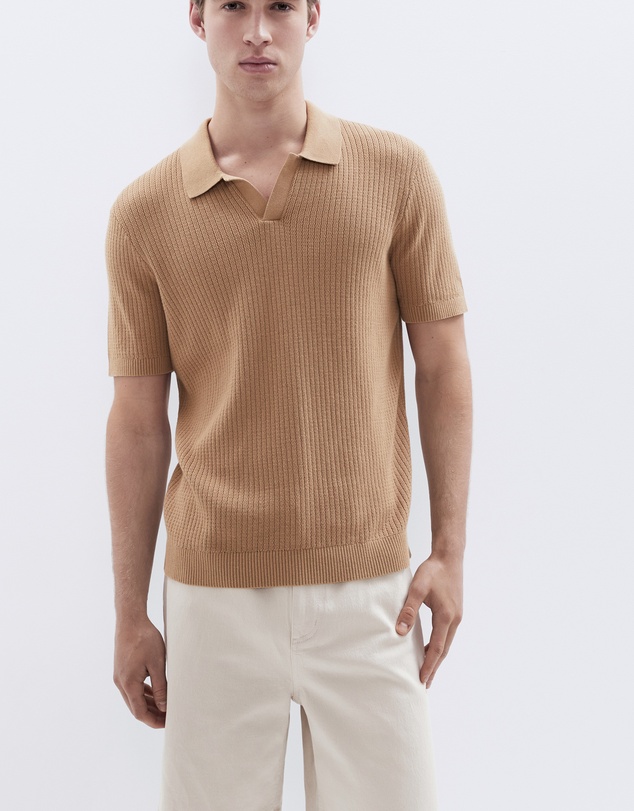 UNISON - Wavy Stitch Knit Polo